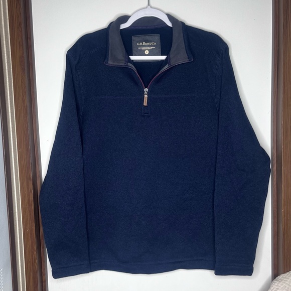 G.H. Bass & Co. Men's Dark Blue Zip-Up Sweater - Picture 1 of 9